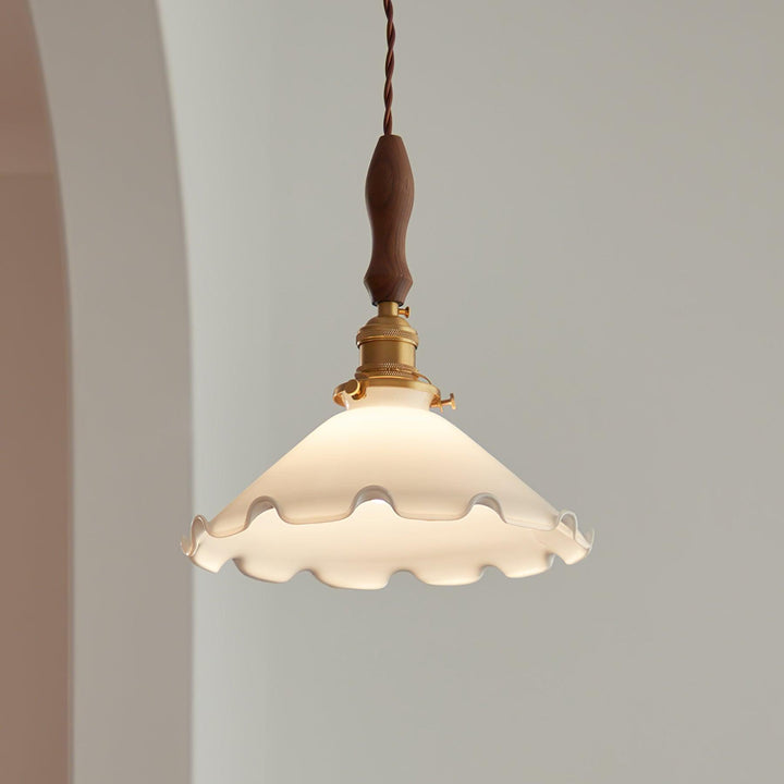 Solara Suspension en Verre Abat-jour Ondulé Vintage - Neutralighting