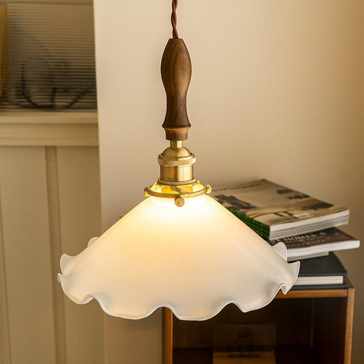 Solara Suspension en Verre Abat-jour Ondulé Vintage - Neutralighting