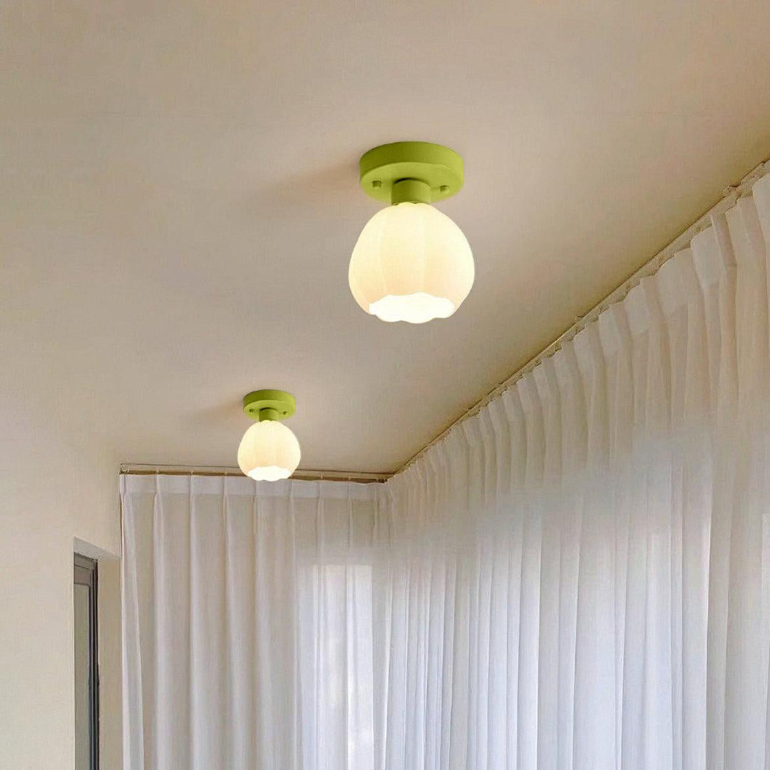 Zevinora Plafonnier Semi-En Verre Fleur - Neutralighting