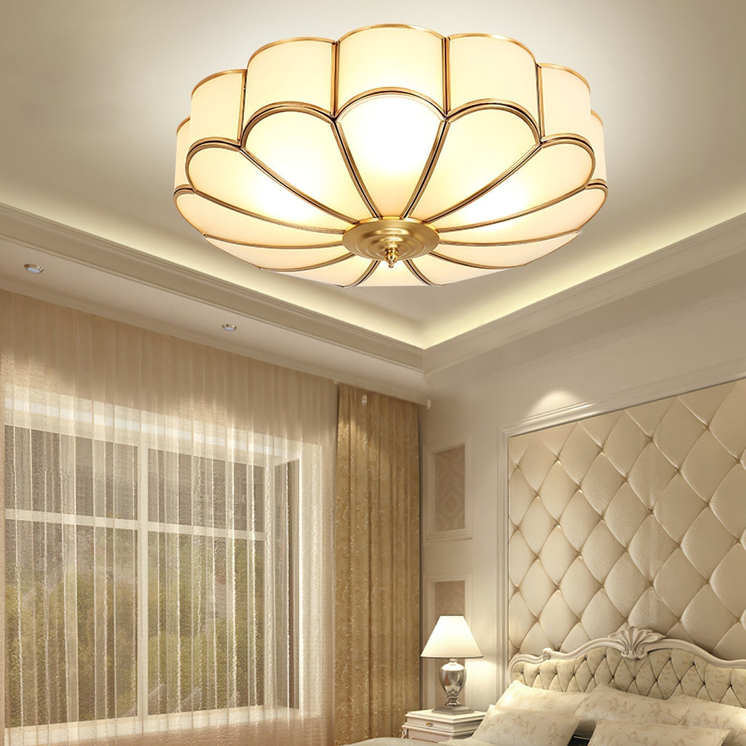 Viraean Plafonnier Moderne Fleur Laiton Verre - Neutralighting