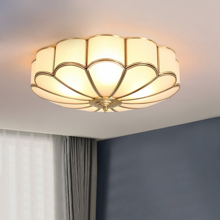 Viraean Plafonnier Moderne Fleur Laiton Verre - Neutralighting