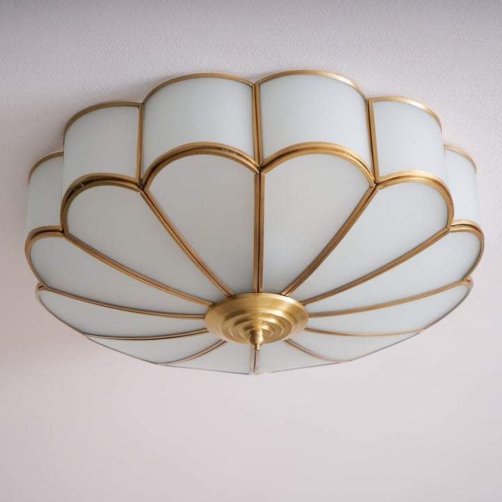 Lustra Plafonnier Forme de Fleur en Verre Laiton - Neutralighting