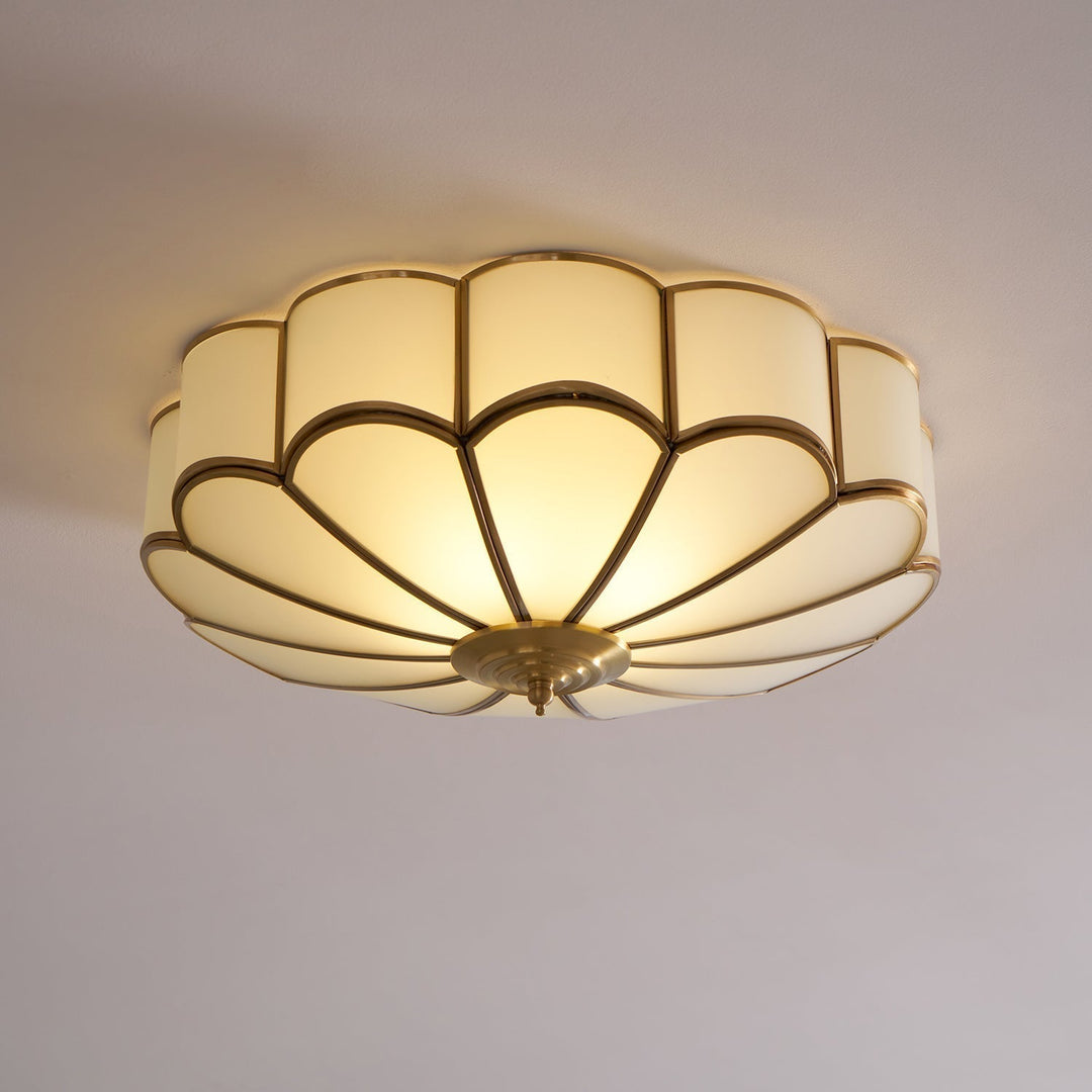 Lustra Plafonnier Forme de Fleur en Verre Laiton - Neutralighting