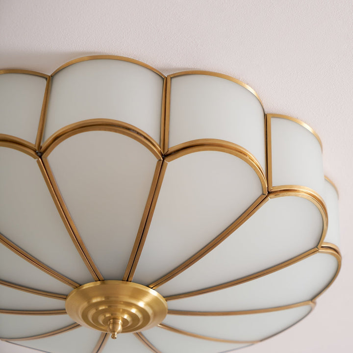 Lustra Plafonnier Forme de Fleur en Verre Laiton - Neutralighting