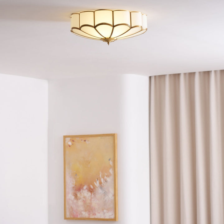 Lustra Plafonnier Forme de Fleur en Verre Laiton - Neutralighting