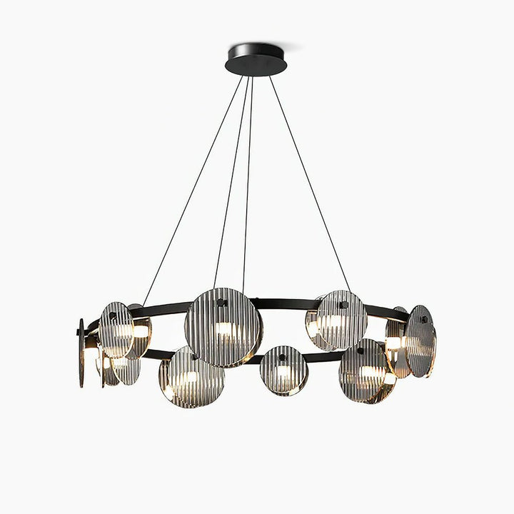 Lustra Chandelier en Verre Fumé et Noir - Neutralighting