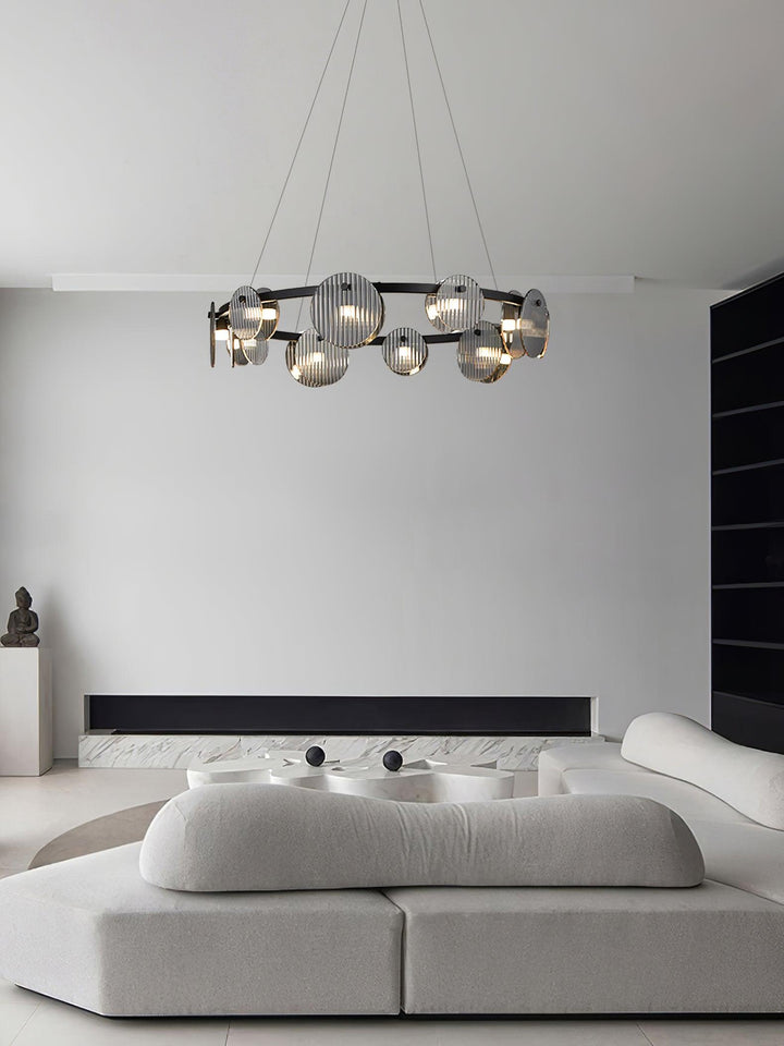 Lustra Chandelier en Verre Fumé et Noir - Neutralighting