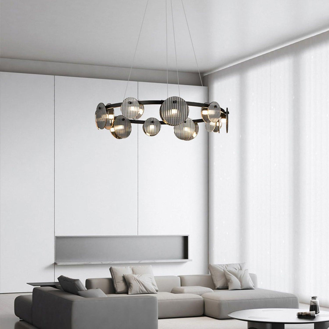 Lustra Chandelier en Verre Fumé et Noir - Neutralighting