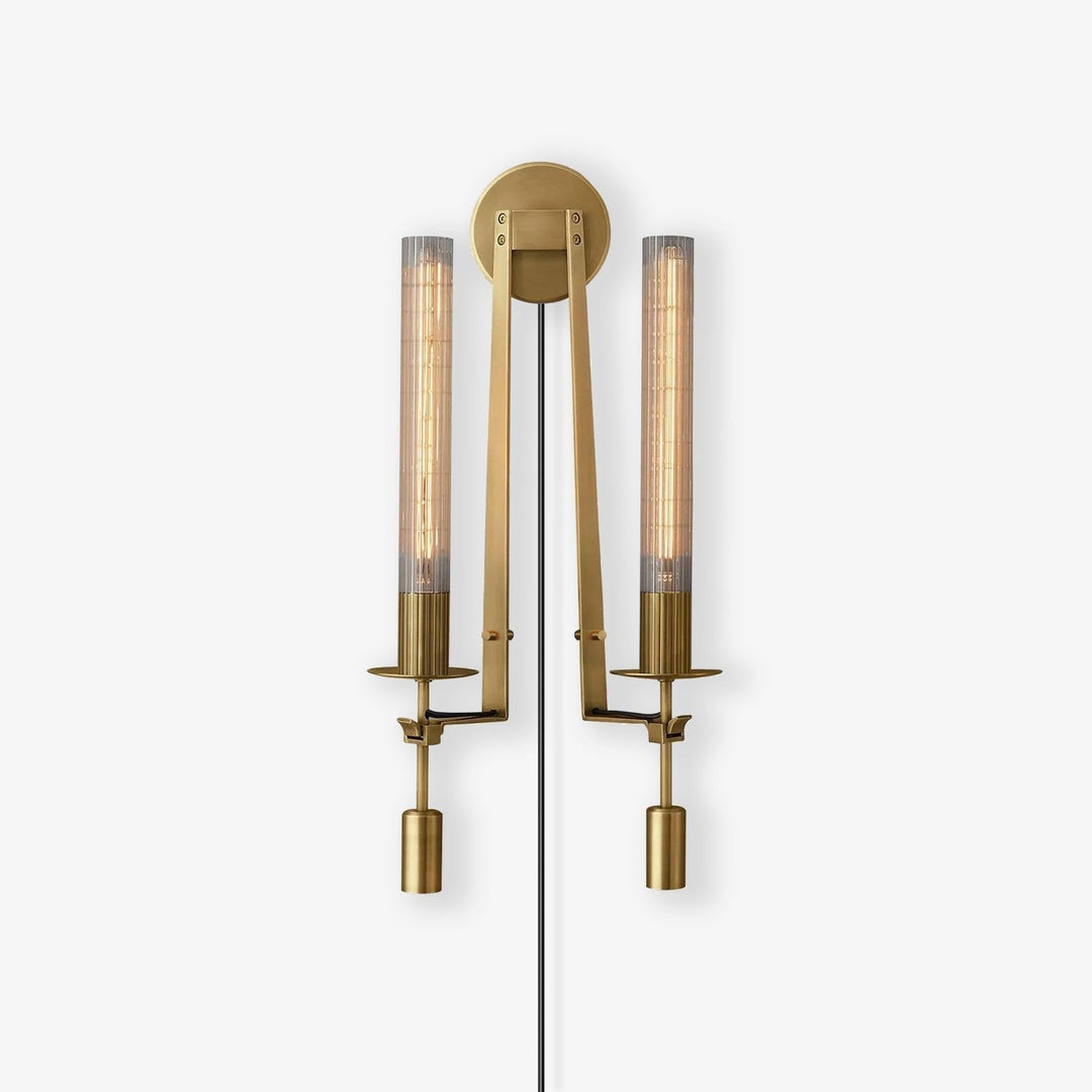 Ceshaisra French Classicism Plug-in Brass Glass Wall Lamp - Neutralighting