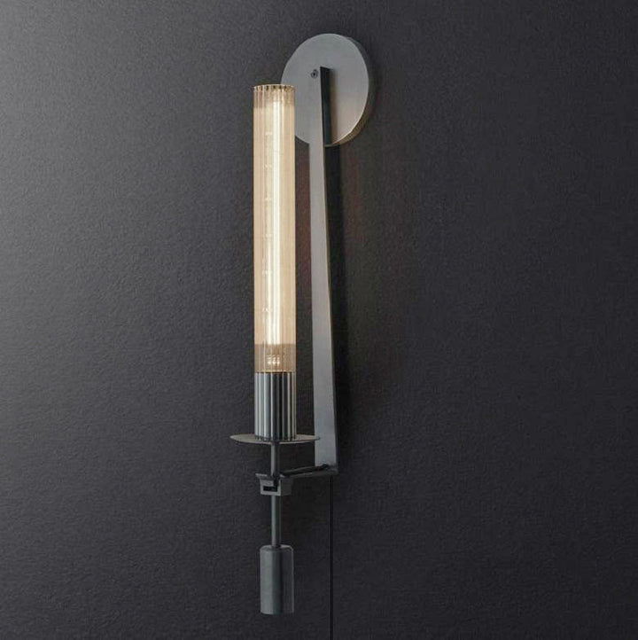 Ceshaisra French Classicism Plug-in Brass Glass Wall Lamp - Neutralighting