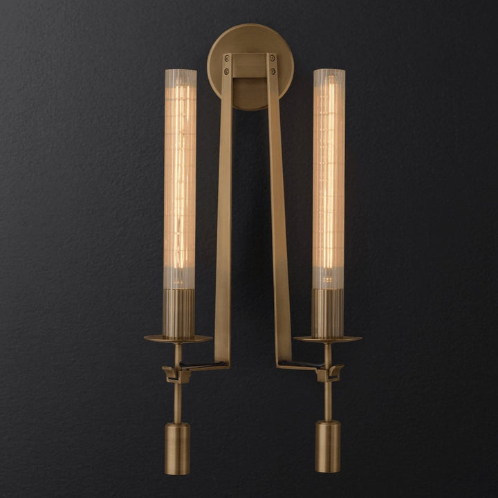 Ceshaisra French Classicism Plug-in Brass Glass Wall Lamp - Neutralighting