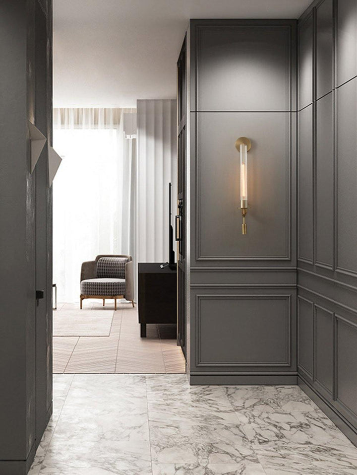 Ceshaisra French Classicism Plug-in Brass Glass Wall Lamp - Neutralighting