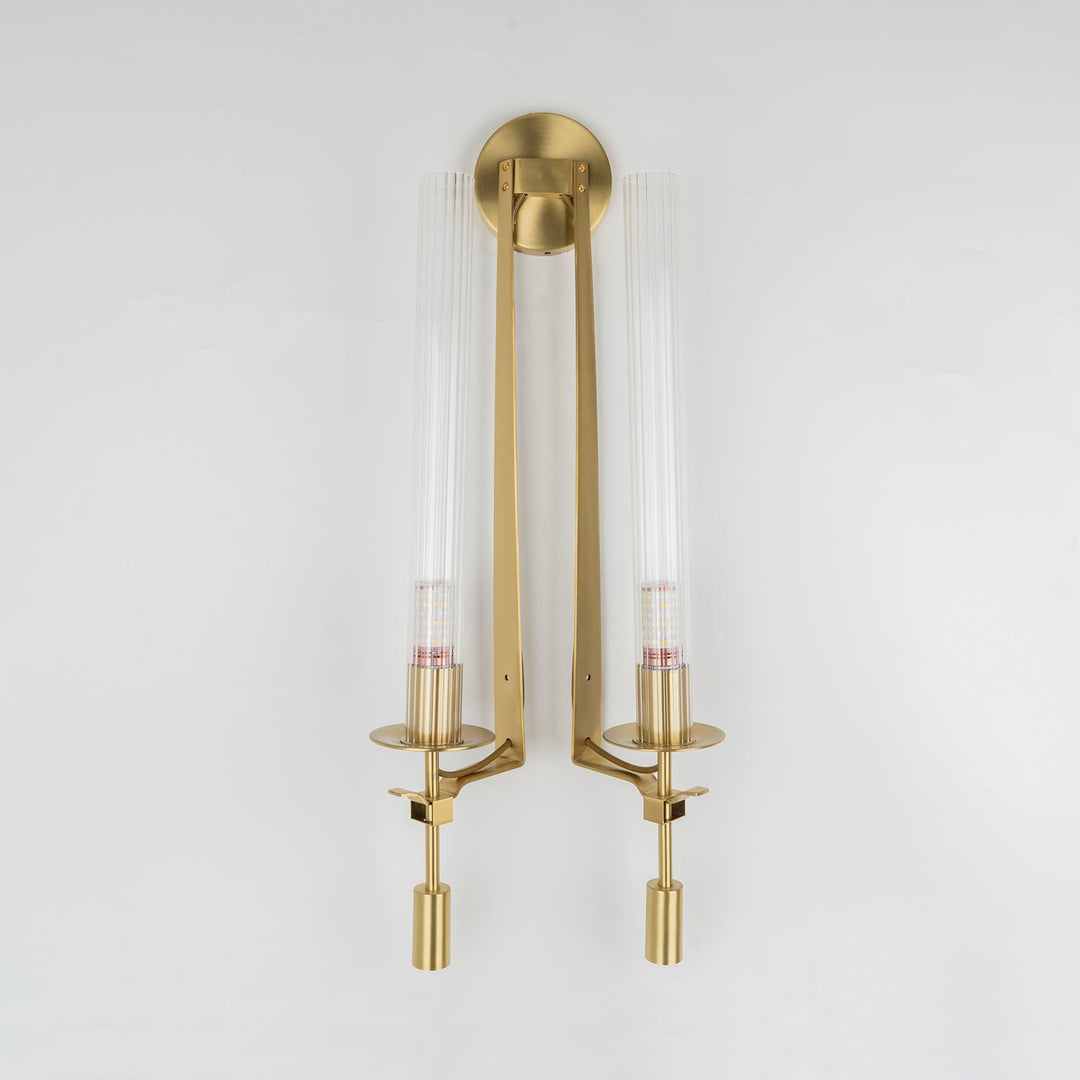 Ceshaisra French Classicism Plug-in Brass Glass Wall Lamp - Neutralighting