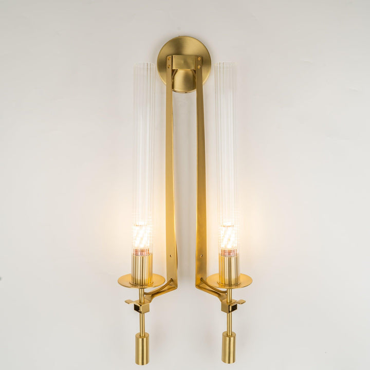 Ceshaisra French Classicism Plug-in Brass Glass Wall Lamp - Neutralighting