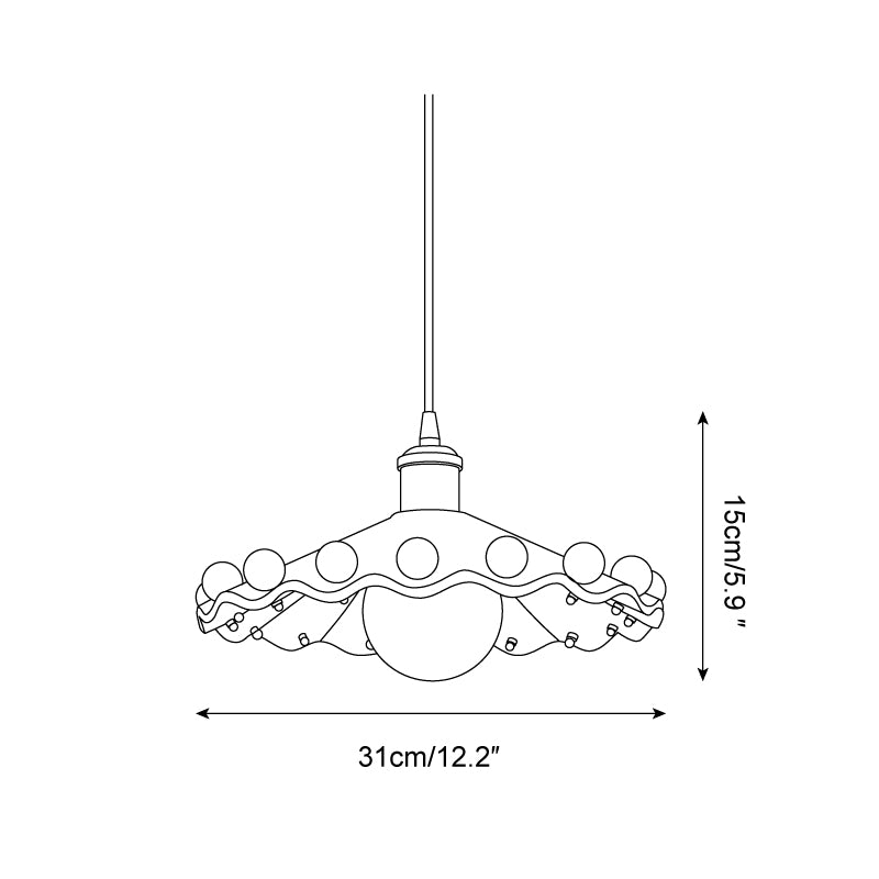 Pixen Suspension Avec Abat-Jour Céramique Ondulé - Neutralighting