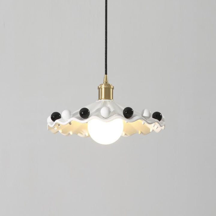 Pixen Suspension Avec Abat-Jour Céramique Ondulé - Neutralighting