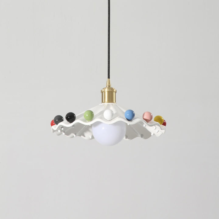 Pixen Suspension Avec Abat-Jour Céramique Ondulé - Neutralighting