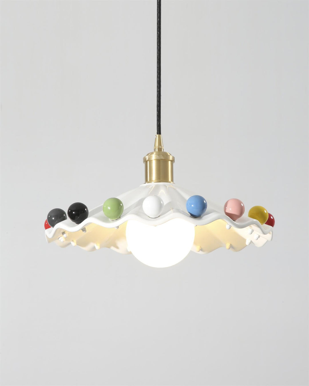 Pixen Suspension Avec Abat-Jour Céramique Ondulé - Neutralighting