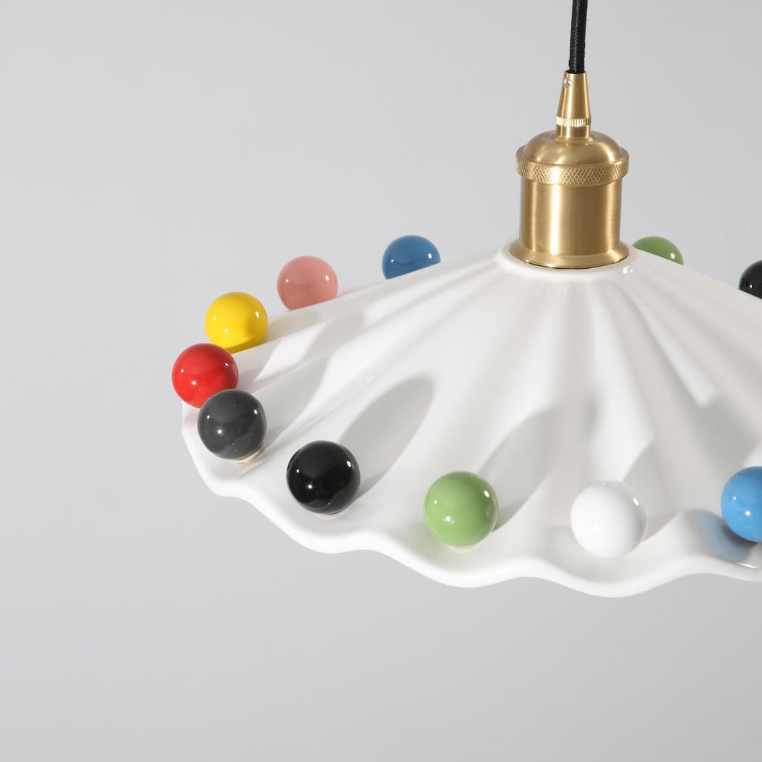 Pixen Suspension Avec Abat-Jour Céramique Ondulé - Neutralighting