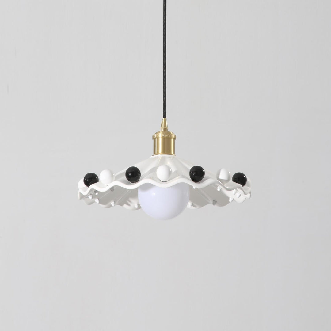 Pixen Suspension Avec Abat-Jour Céramique Ondulé - Neutralighting