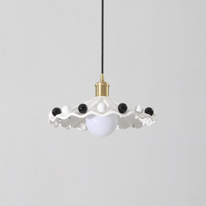 Pixen Suspension Avec Abat-Jour Céramique Ondulé - Neutralighting
