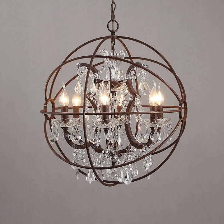 Sylirara Suspension Métal Cristal Orbe Unique Traditionnelle - Neutralighting