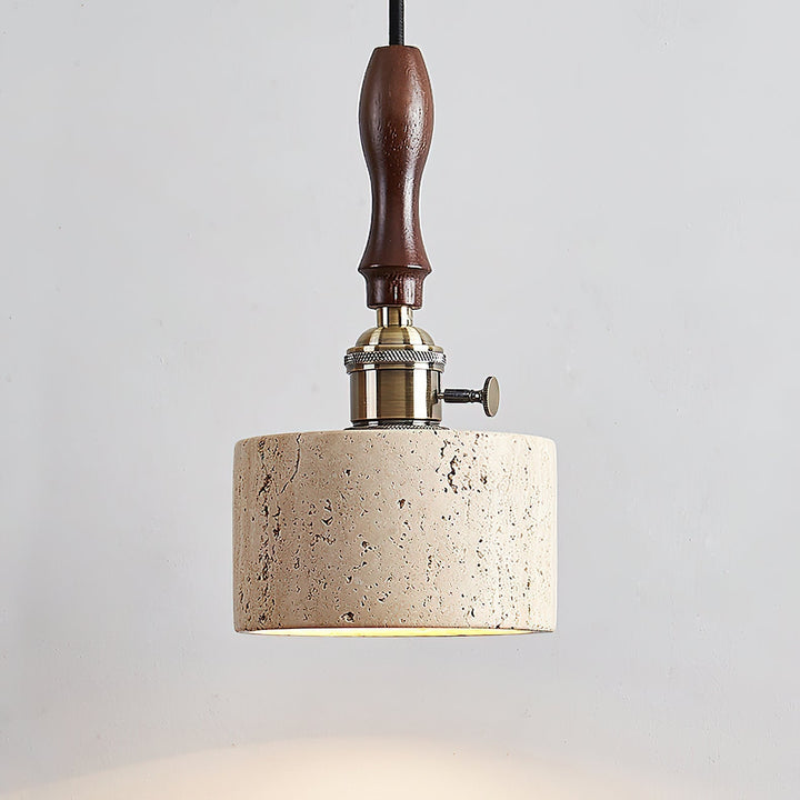 Sycaran Suspension Noyer Travertin Moderne - Neutralighting