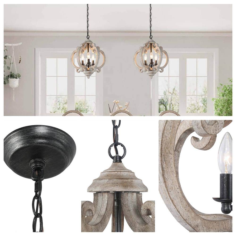 Myviniel Suspension Bois Métal Vintage Industrielle Salon - Neutralighting