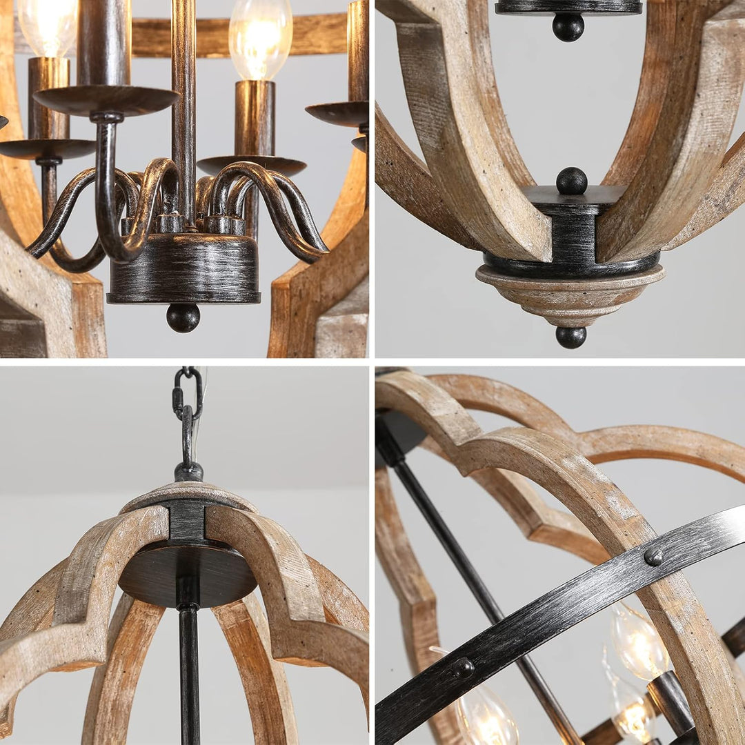 Cilorora Suspension Vintage Industrielle Bois Métal - Neutralighting