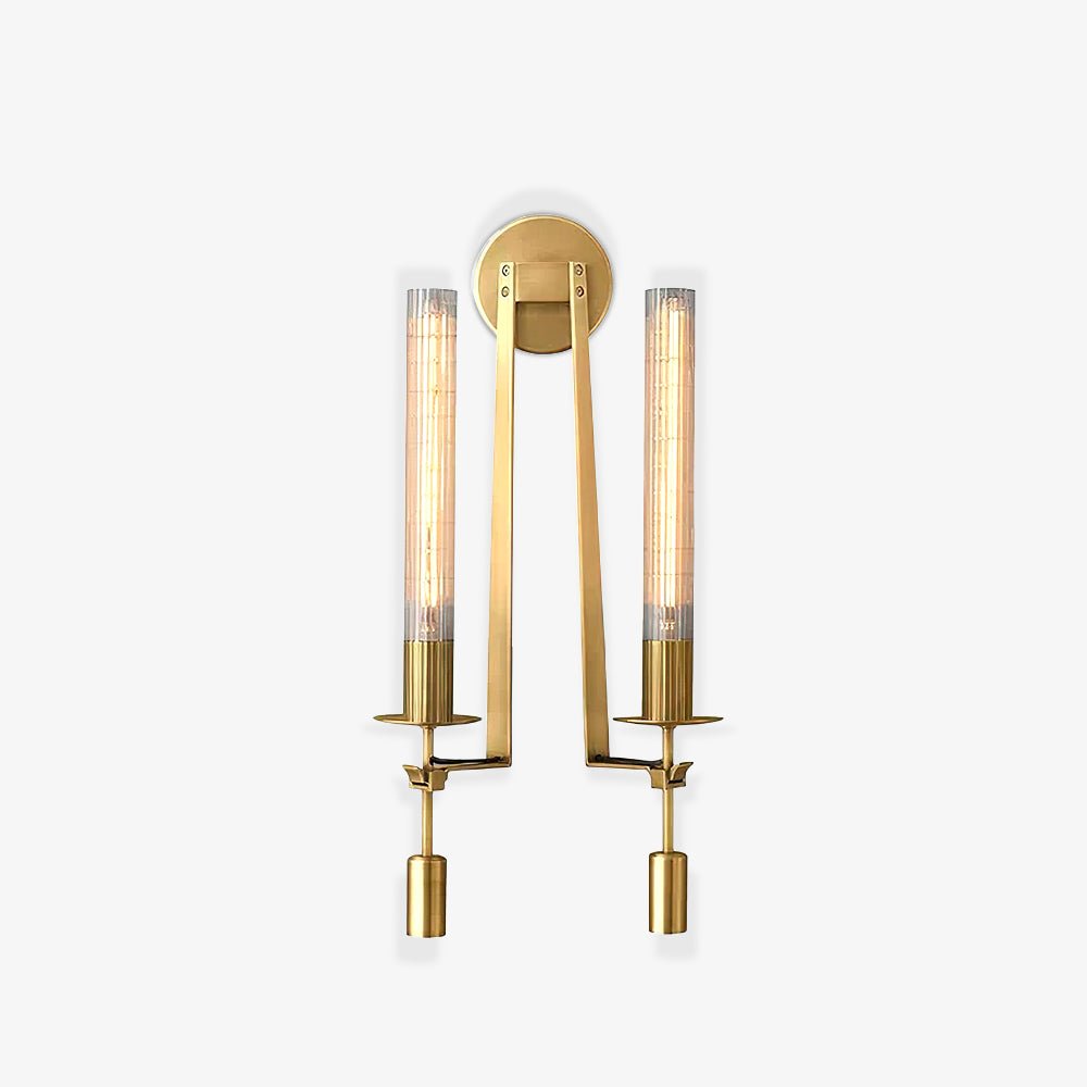 Ceshaisra French Classicism Plug-in Brass Glass Wall Lamp - Neutralighting