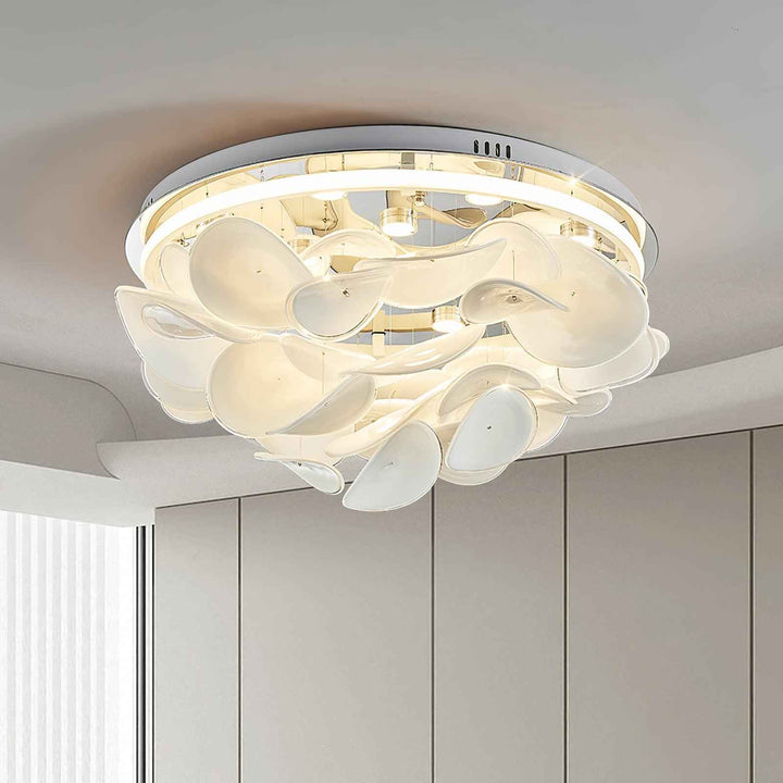 Lustra Verre 40cm Blanc LED