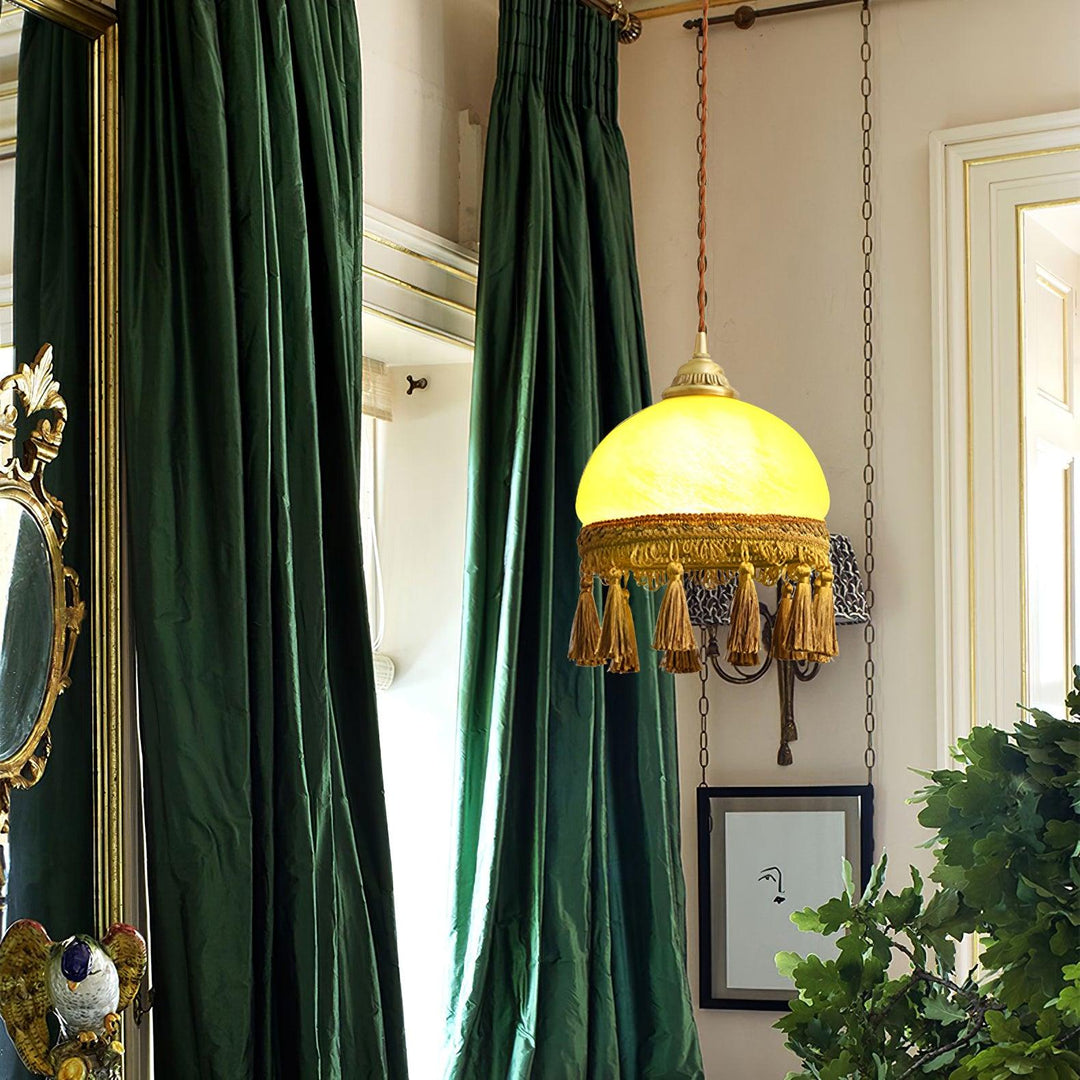 Sycaran Suspension en Tissu avec Franges et Guirlande - Neutralighting