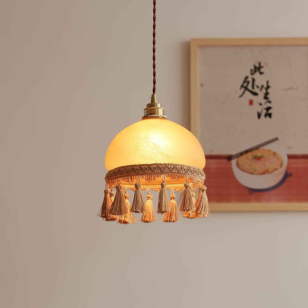 Lampe Fringe en Verre – Design Contemporain