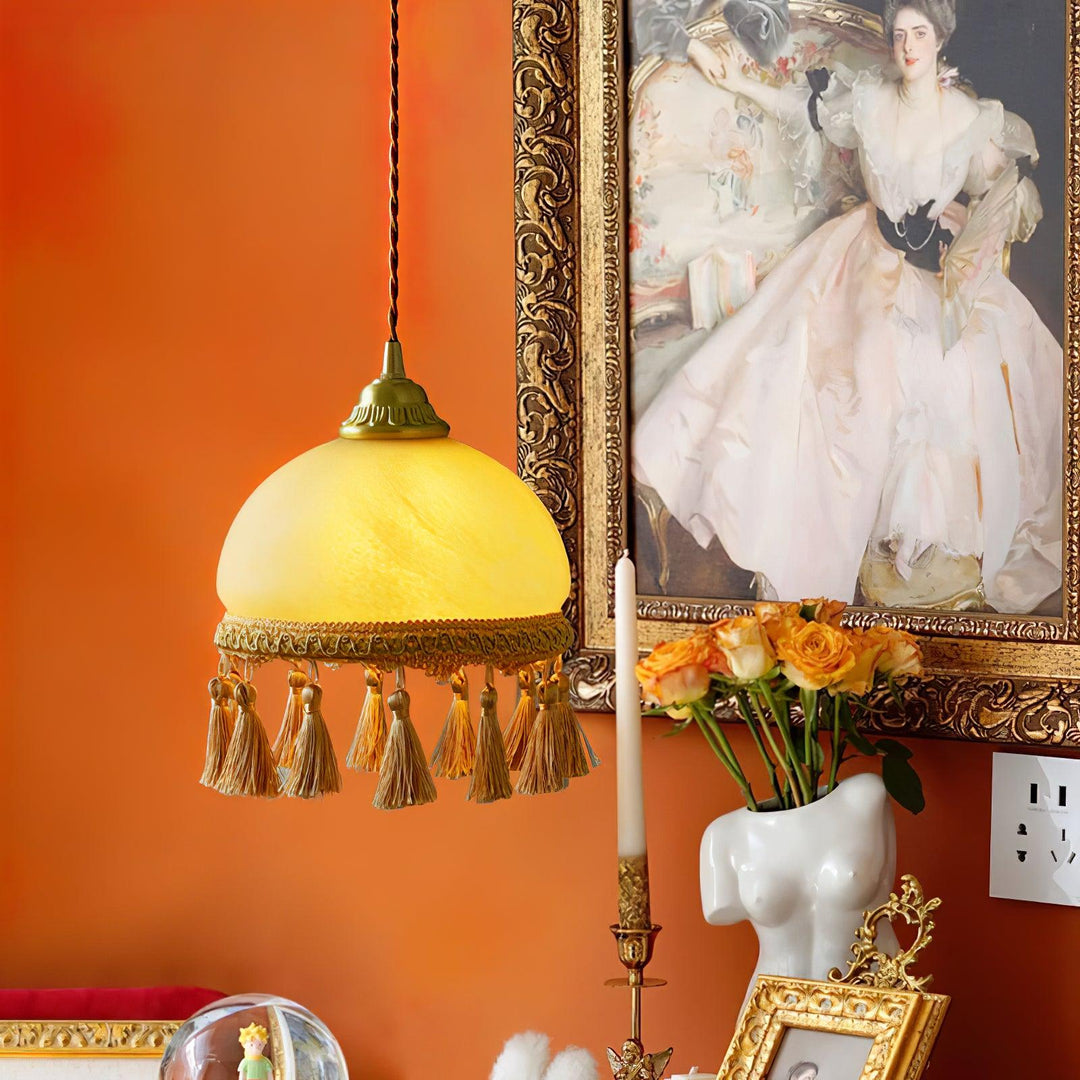 Fringe Suspension en Laiton avec Franges - Neutralighting
