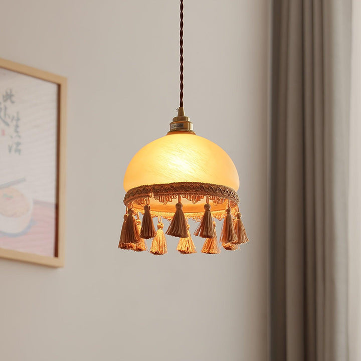 Sycaran Suspension en Tissu avec Franges et Guirlande - Neutralighting
