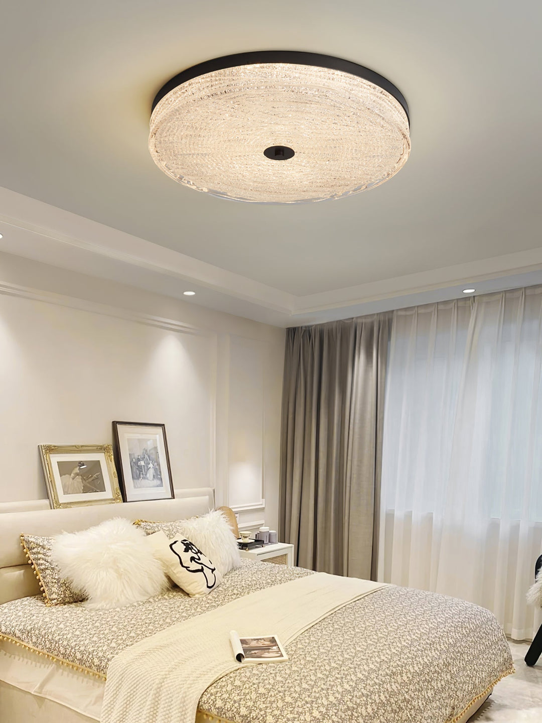 Solara Lumière de Plafond en Verre Givré Texturé Minimaliste - Neutralighting