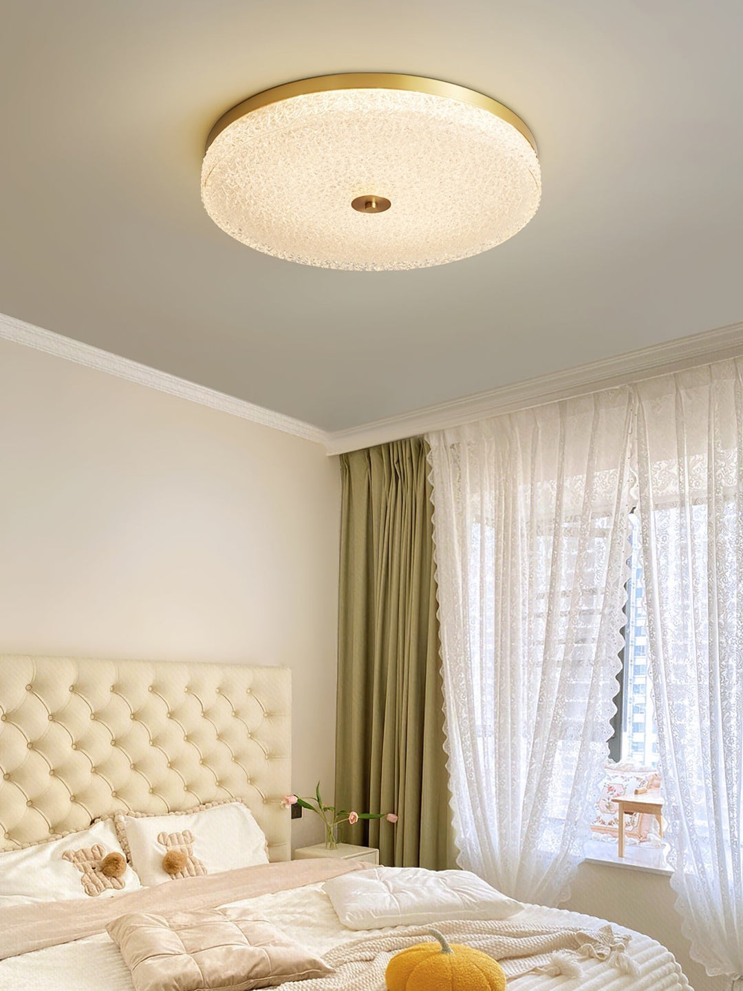 Solara Lumière de Plafond en Verre Givré Texturé Minimaliste - Neutralighting