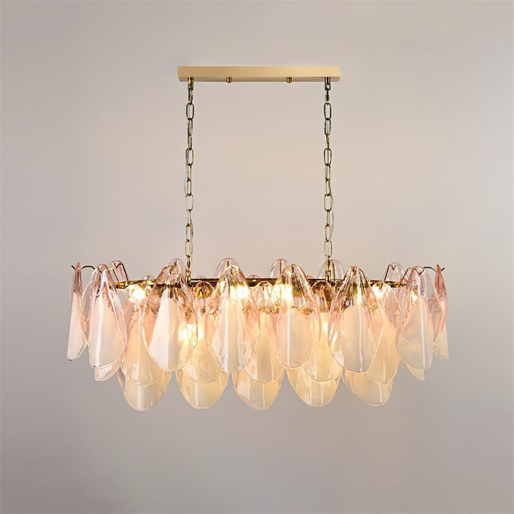 Fuchsia Lustre Pétales En Verre Vert Rosé - Neutralighting