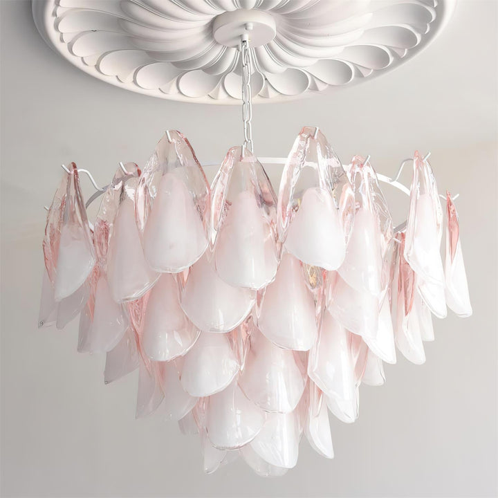 Fuchsia Lustre Pétales En Verre Vert Rosé - Neutralighting