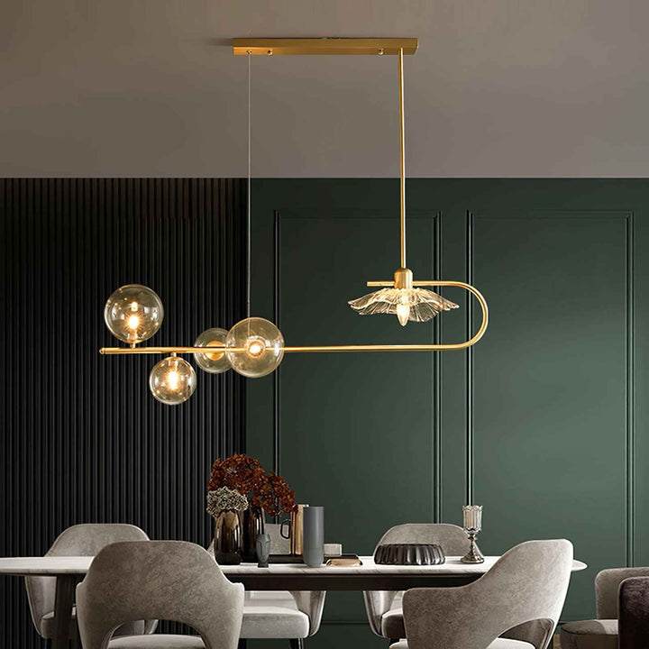 Lustra Suspension en Verre Doré Laiton - Neutralighting