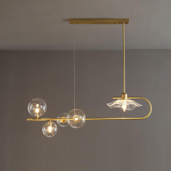 Lustra Suspension en Verre Doré Laiton - Neutralighting