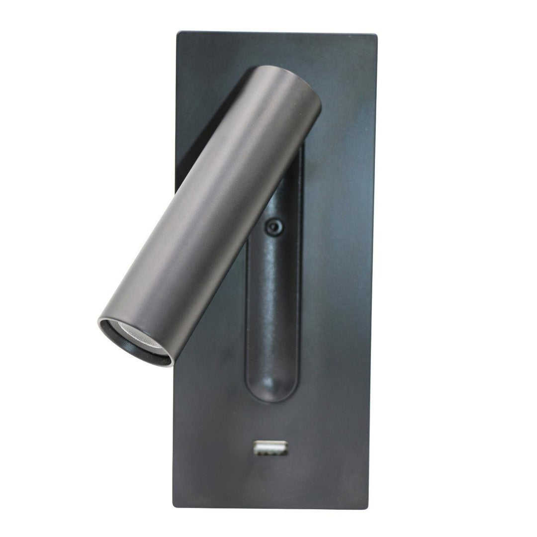 Aare Moderne Minimaliste Chevet USB Noir Luminaire Mural - Neutralighting