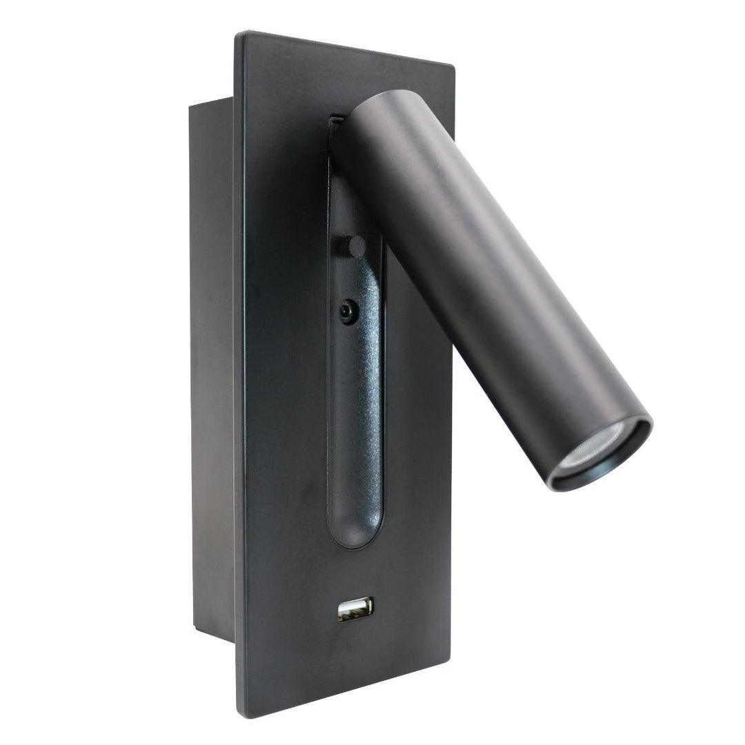 Aare Moderne Minimaliste Chevet USB Noir Luminaire Mural - Neutralighting