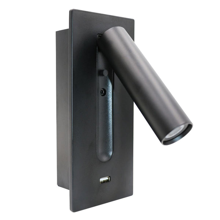 Aare Moderne Minimaliste Chevet USB Noir Luminaire Mural - Neutralighting