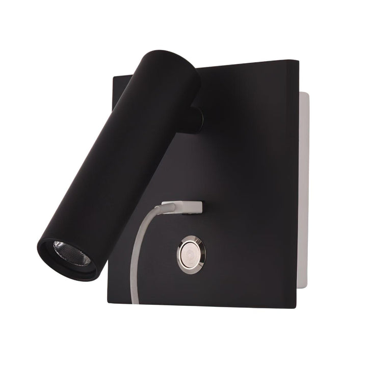 Aare Moderne Minimaliste Chevet USB Noir Luminaire Mural - Neutralighting