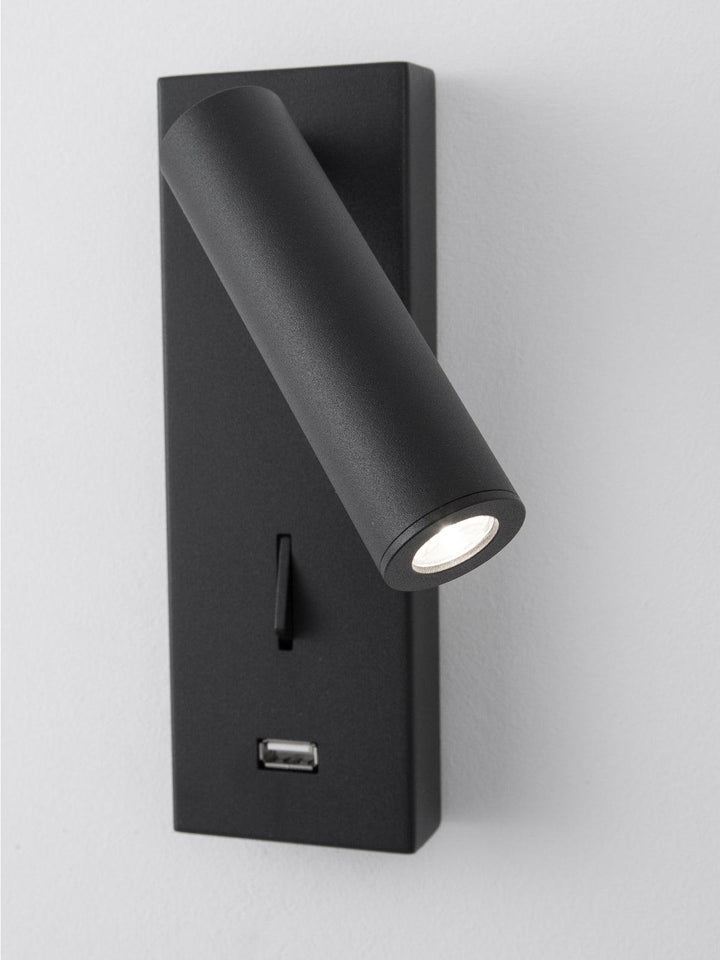 Aare Moderne Minimaliste Chevet USB Noir Luminaire Mural - Neutralighting