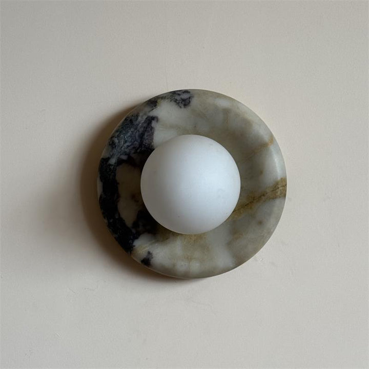 Alsorarae Applique Murale Moderne Minimaliste en Verre et Marbre Beige - Neutralighting
