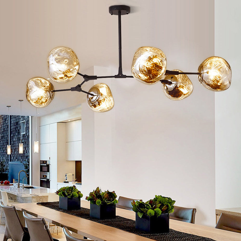 Valentina Suspension Globe Inhabituelle, Métal/Acrylique, Doré Rosé/Or/Chromé, Salon/Salle à Manger - Neutralighting