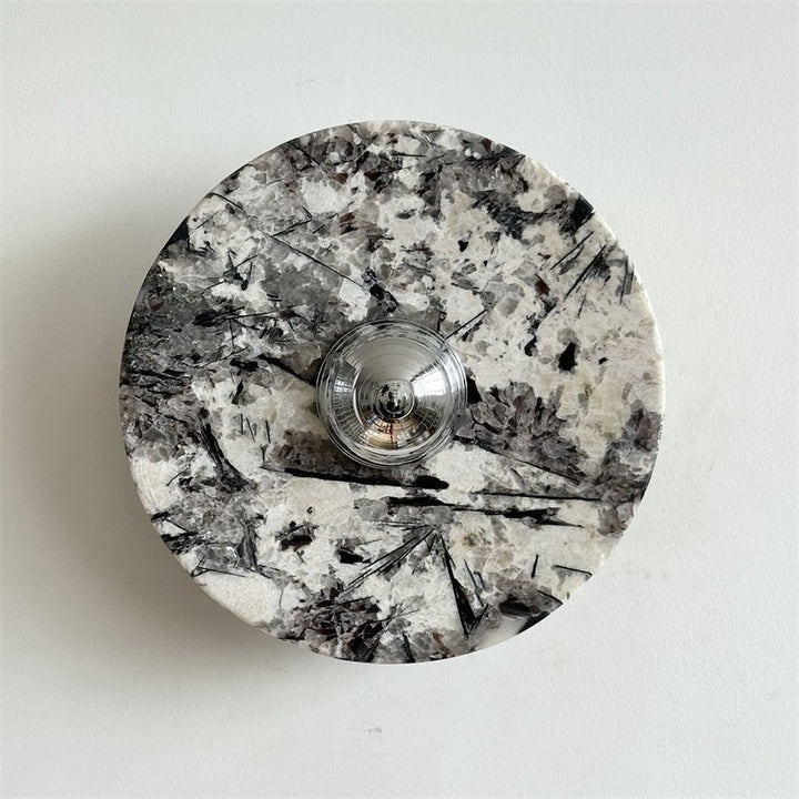 Zeno Applique Murale Ronde en Chrome, Marbre et Métal Style Minimaliste Moderne - Neutralighting