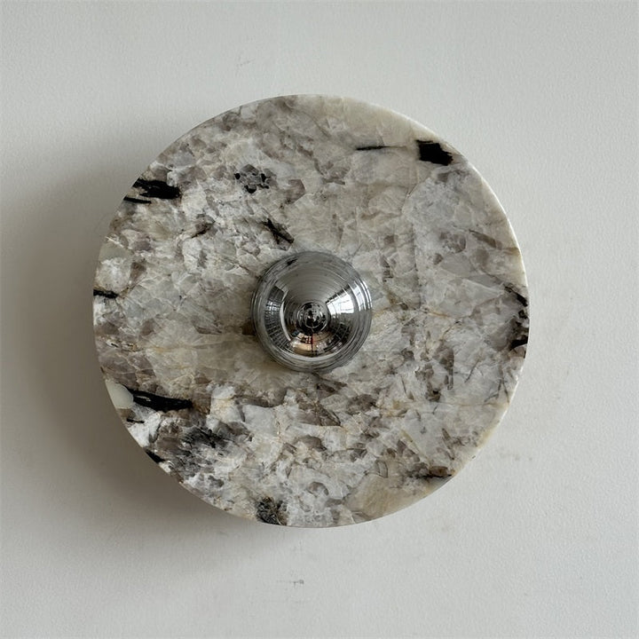 Zeno Applique Murale Ronde en Chrome, Marbre et Métal Style Minimaliste Moderne - Neutralighting